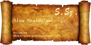 Sisa Szalóme névjegykártya